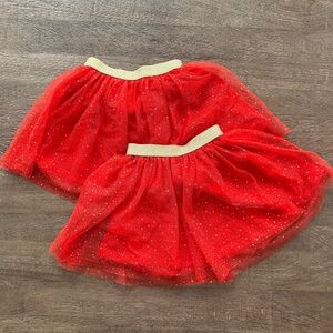 TWIN BUNDLE - Epic Threads Red Tulle Skirts with Gold Trim